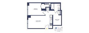1 Bedroom, 1 Bathroom + Office_A_3-4