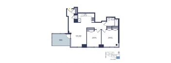 2 Bedroom, 1 Bathroom + Terrace_E_10