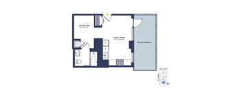 Studio + Office, 1 Bath + Terrace_M_3