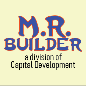 A logo for M.R. Builder, a division of Capital Development.