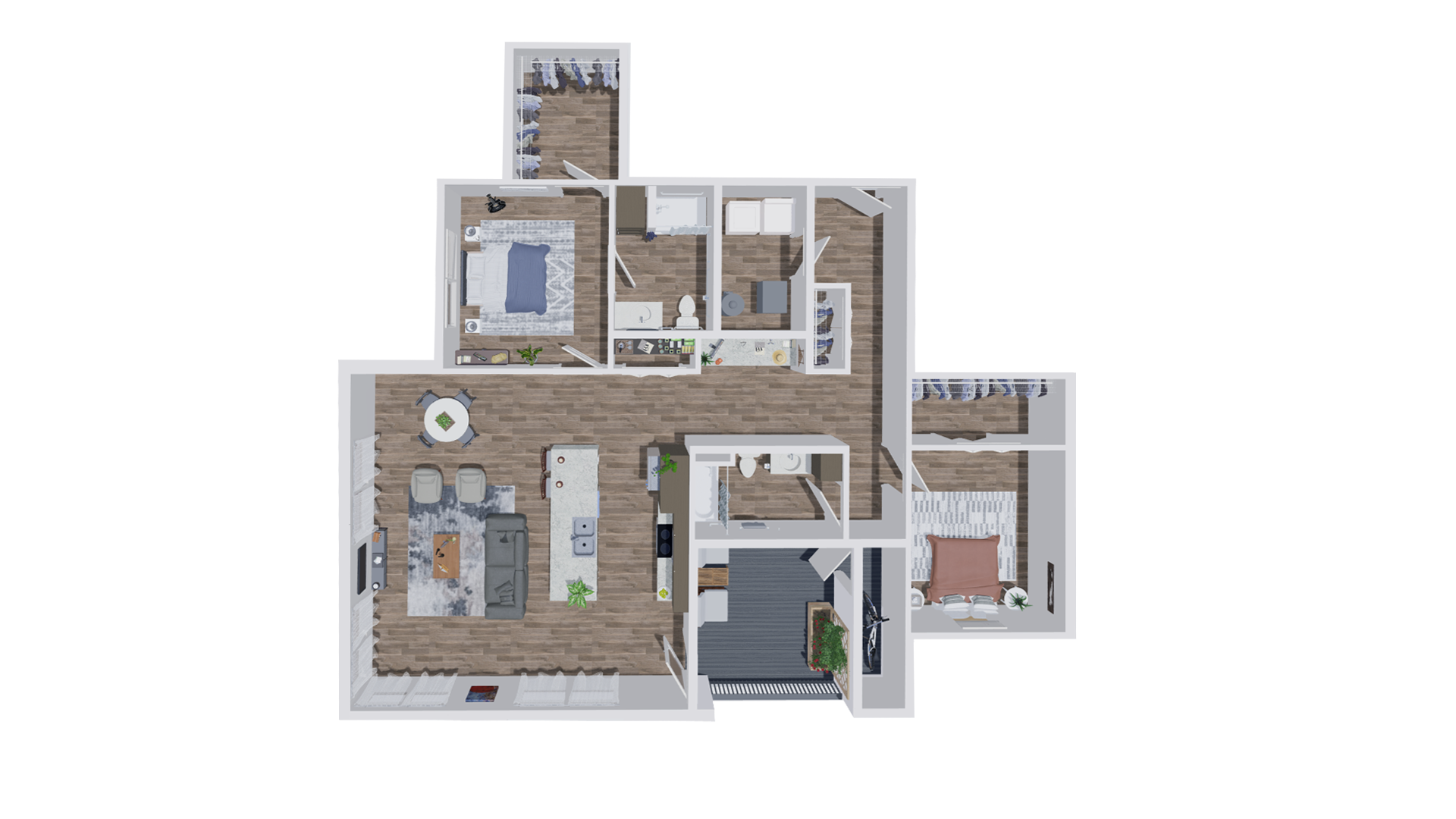 F105 Floor Plan at The Landing Apartments, Indianapolis, Indiana