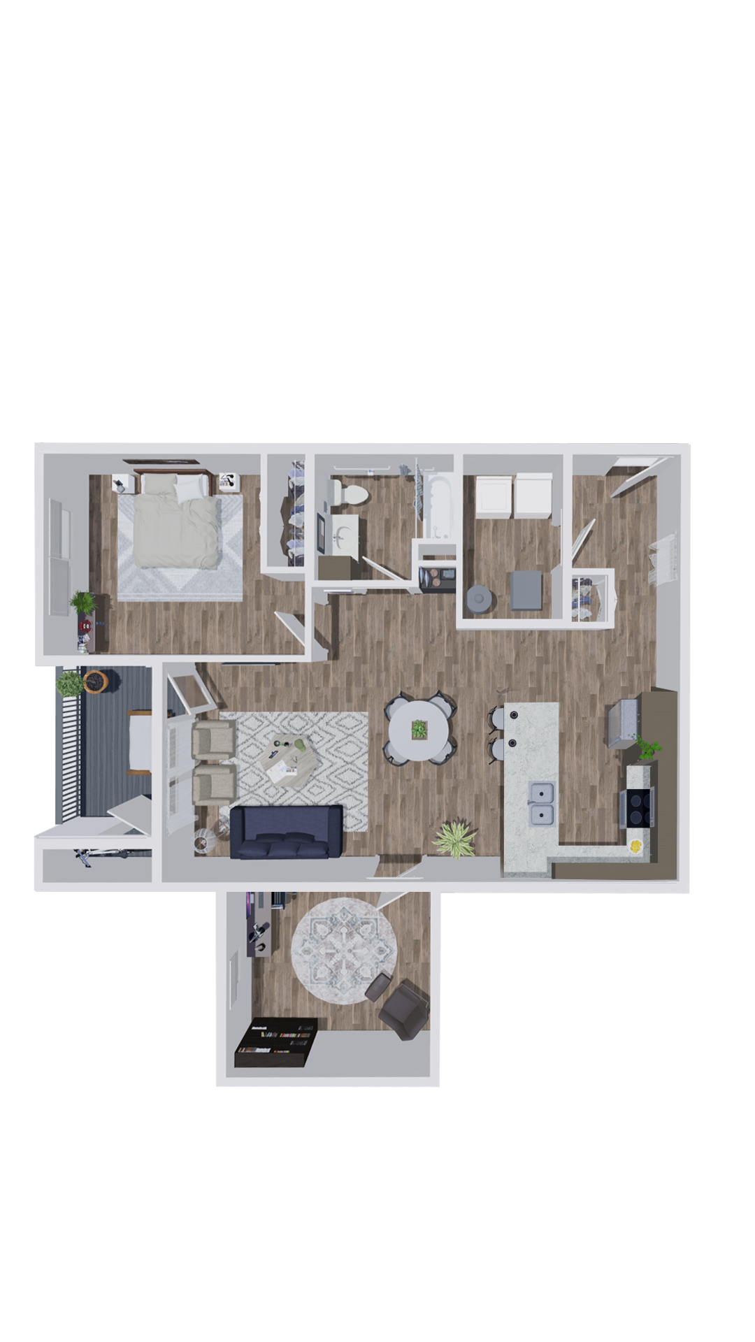 F109 Floor Plan at The Landing Apartments, Indianapolis, 46234