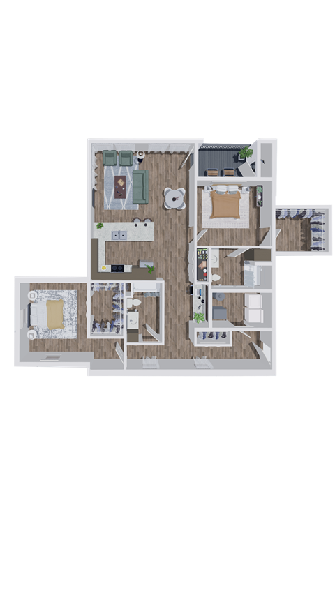 G101 Floor Plan at The Landing Apartments, Indianapolis, IN, 46234