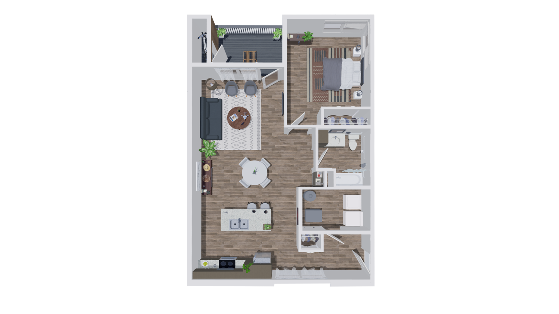 K01 Floor Plan at The Landing Apartments, Indianapolis, IN, 46234