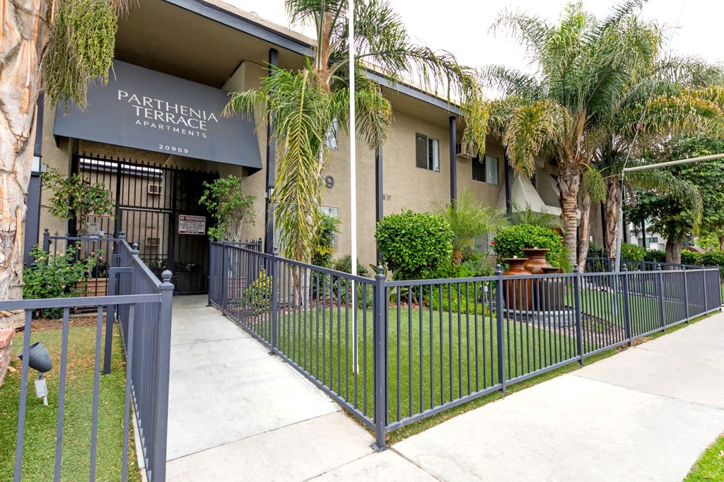 Front Entrance at Parthenia Terrace Apartments, Canoga Park