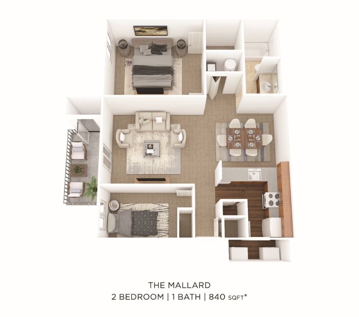 Two Bedroom-840 sqft