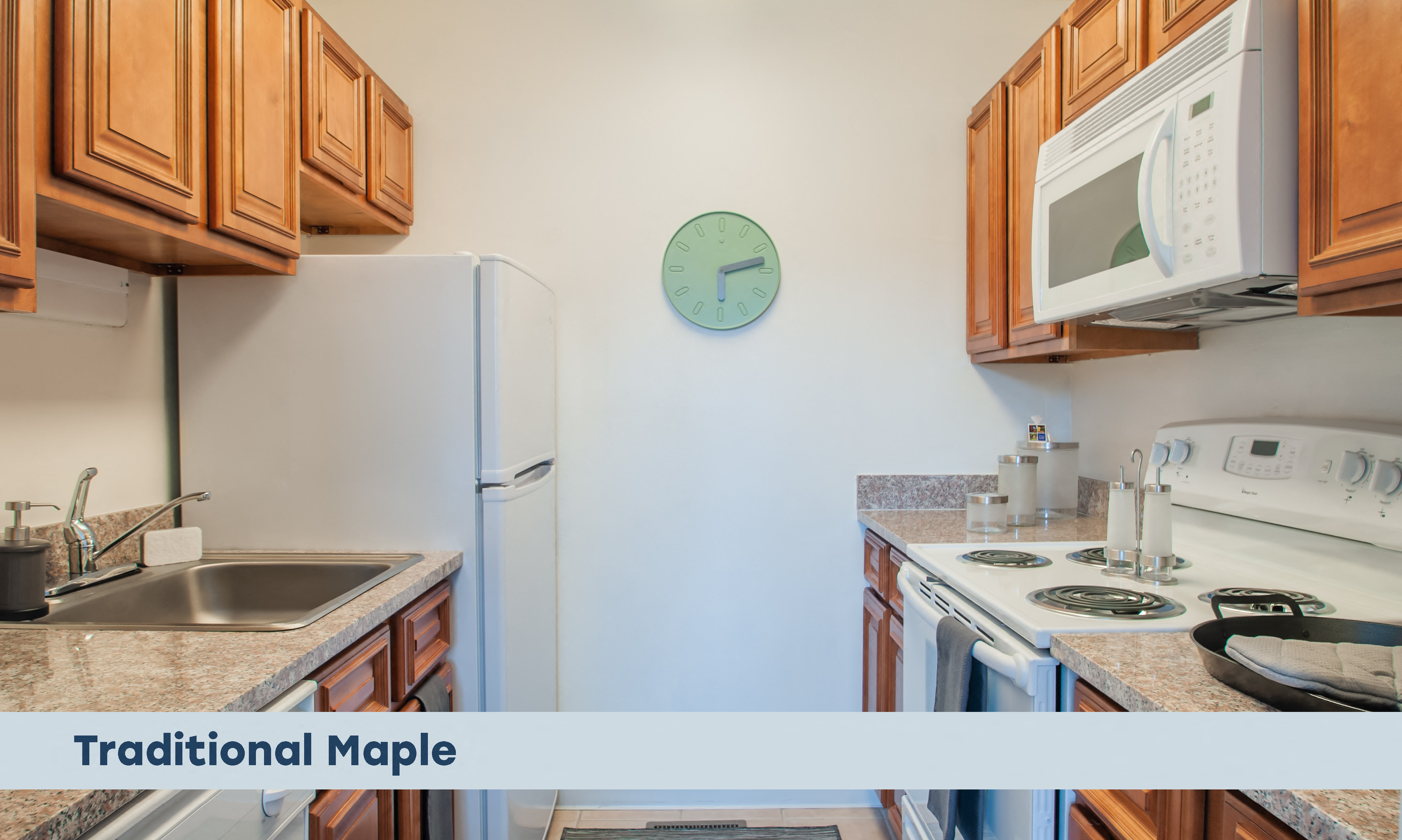 a kitchen with a stove microwave and a refrigerator