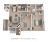 2 Bedroom 2 Bath Garden