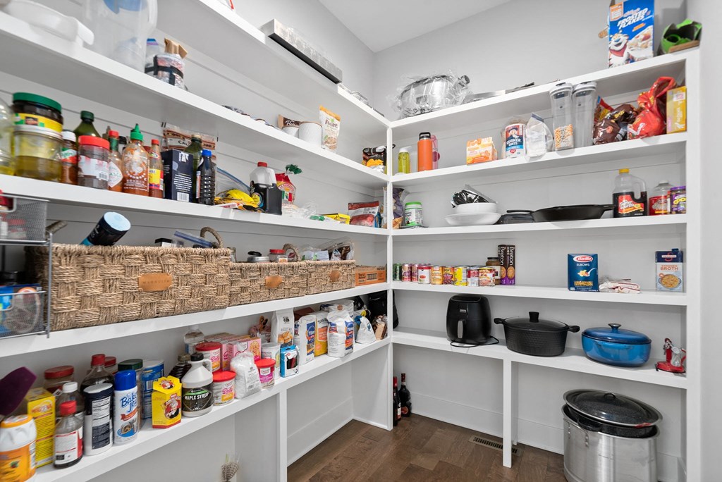 a large pantry filled with lots of items on shelves