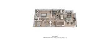 Two Bedroom 2 Bath - 952 sqft