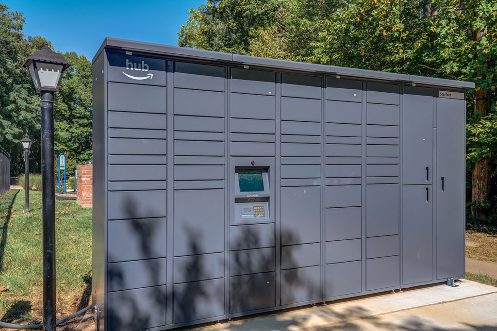a shed with a sign on the side of it