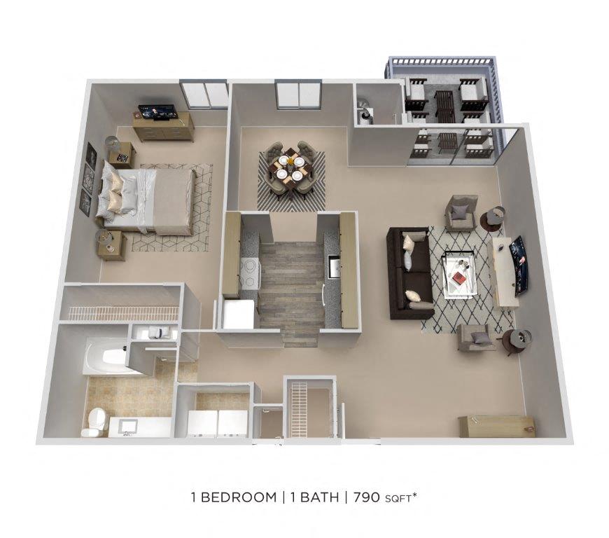 One Bedroom - 790 sqft
