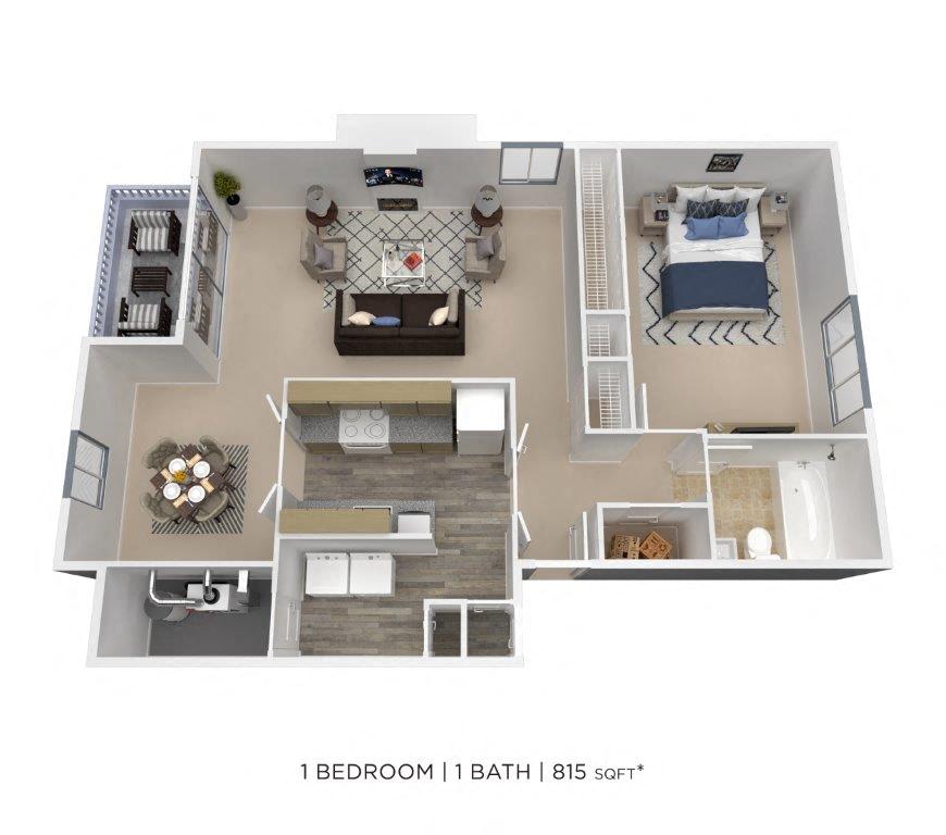 One Bedroom - 815 sqft