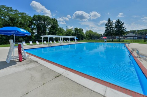 the swimming pool at our community is clean and ready for us to use