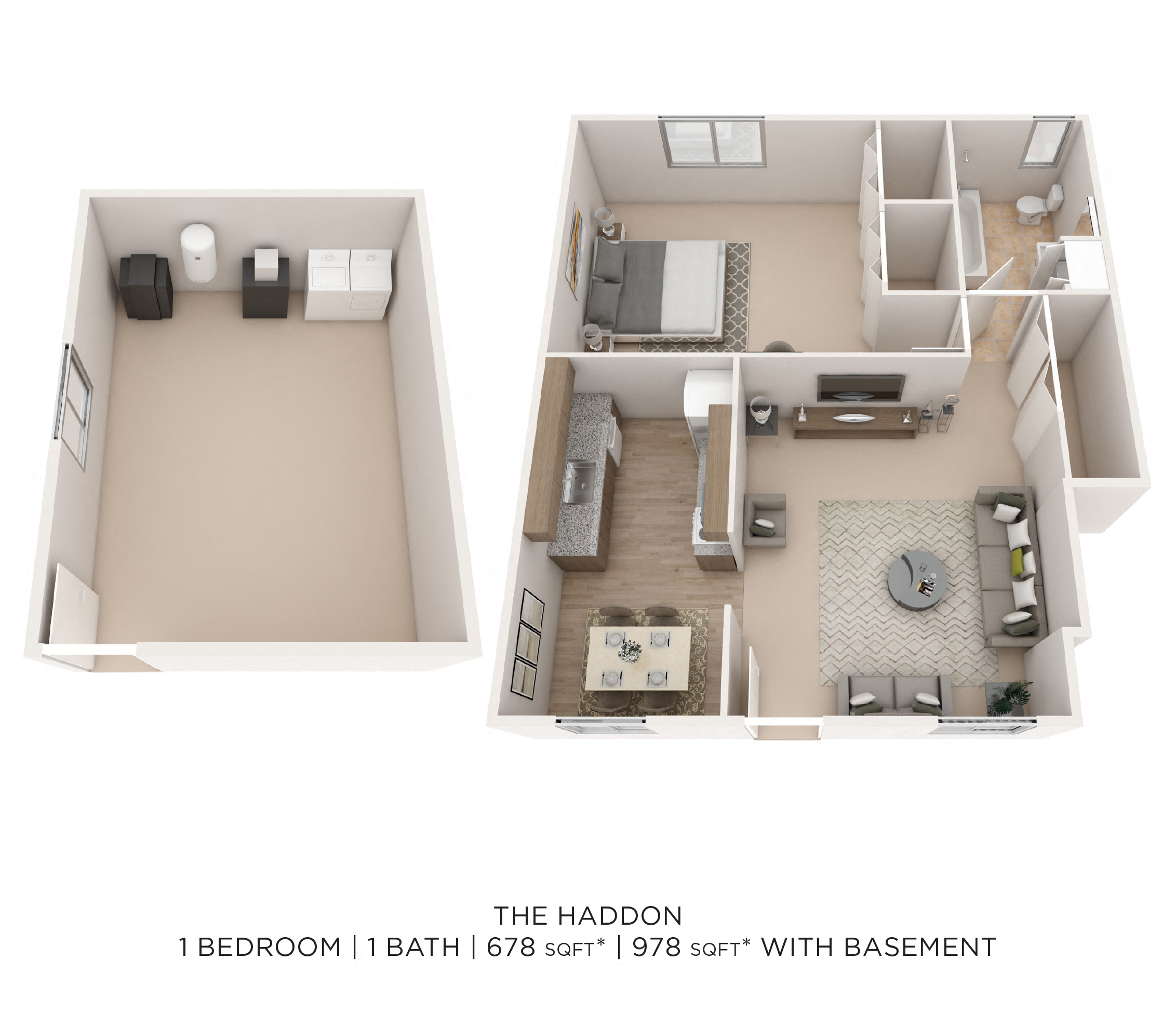 One Bedroom - 678 sqft