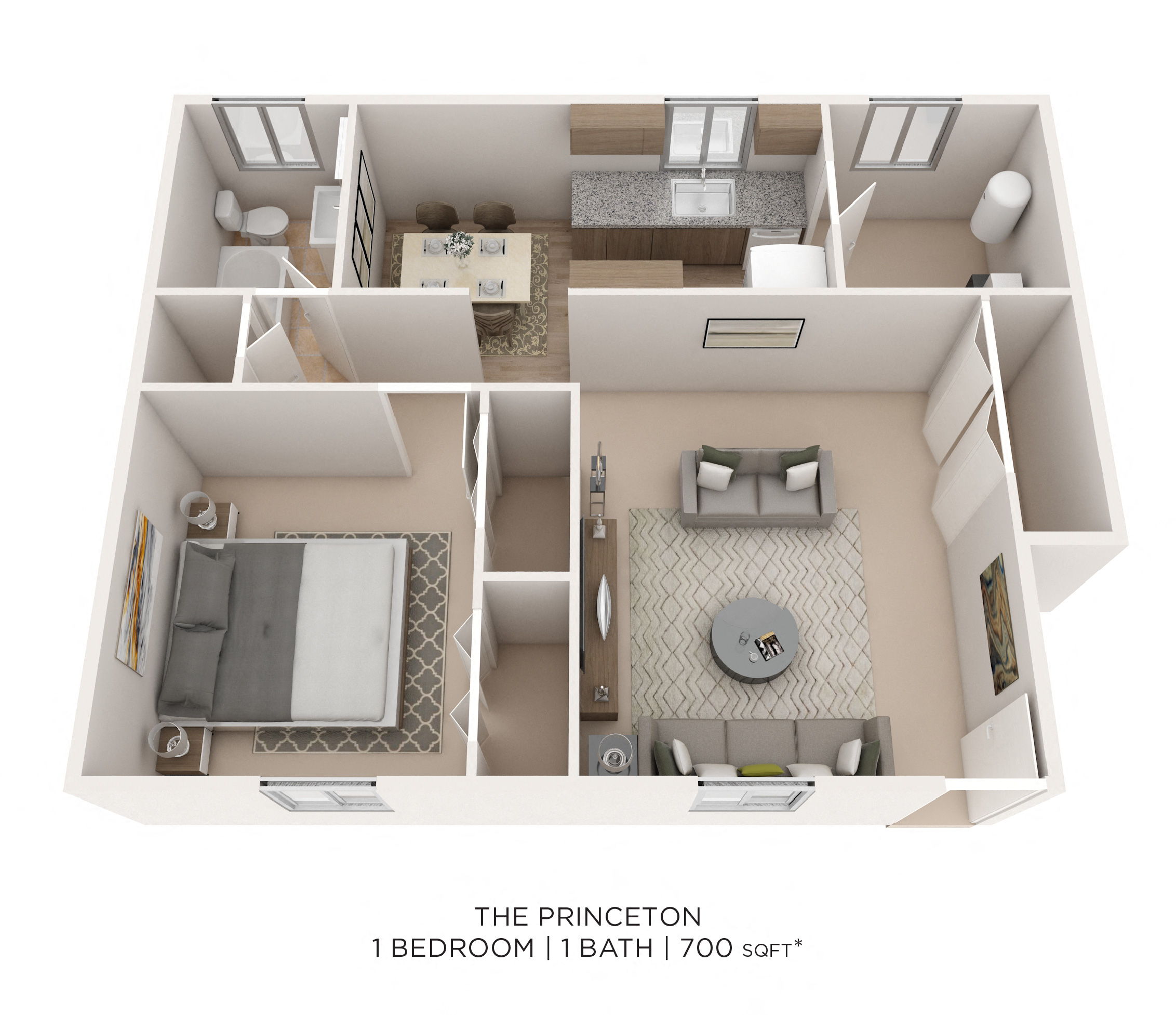 One Bedroom - 700 sqft