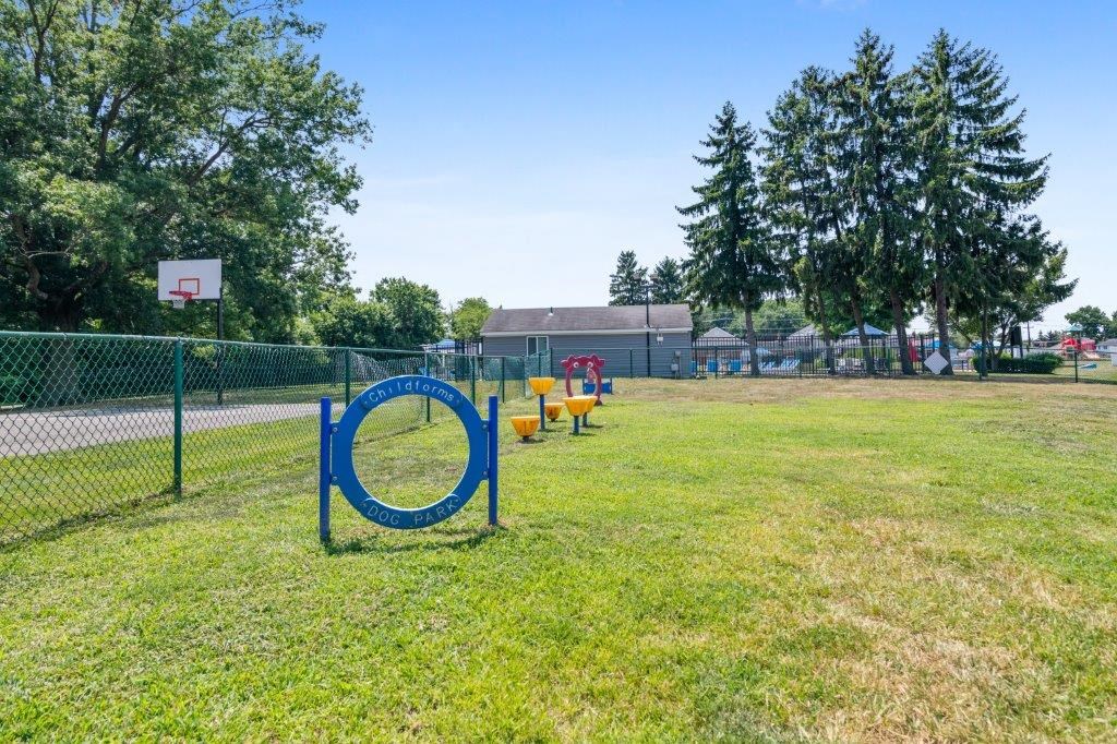 the park has a playground and a basketball court