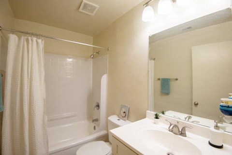 a bathroom with a sink toilet and a shower