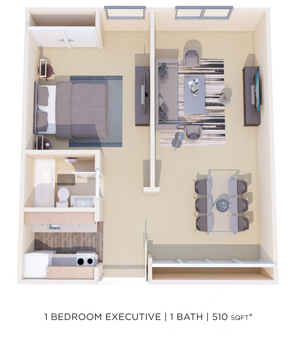 One Bedroom- 510 sqft
