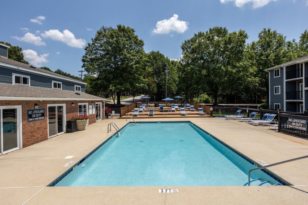 the swimming pool at the apartments for rent