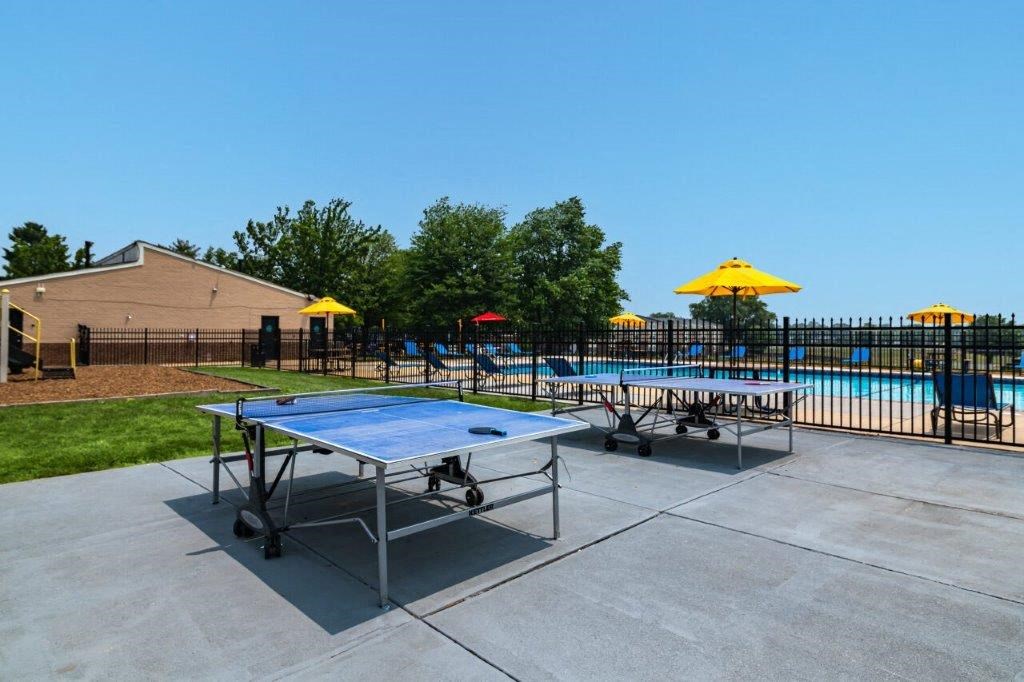our ping pong tables are next to the pool