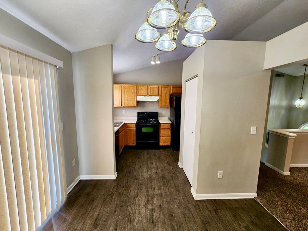 a view of a kitchen from the top of the house