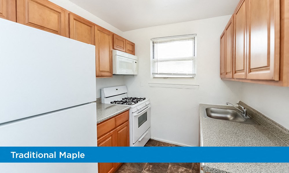 a kitchen with a stove and a sink and a refrigerator