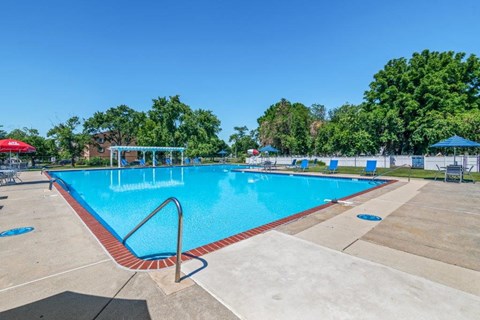 the swimming pool at the apartments for rent