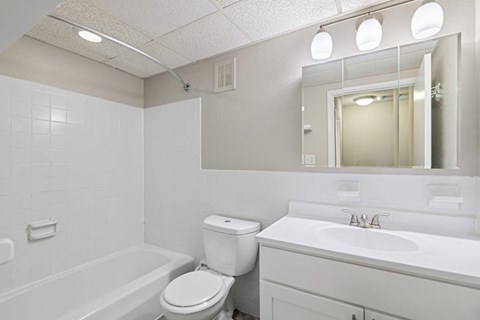 a bathroom with a sink toilet and a mirror