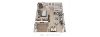 One Bedroom - 634 sqft