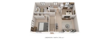 Two Bedroom - 705 sqft