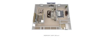 One Bedroom-801 sqft