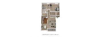 Two Bedroom 1.5 Bath-1006 sqft