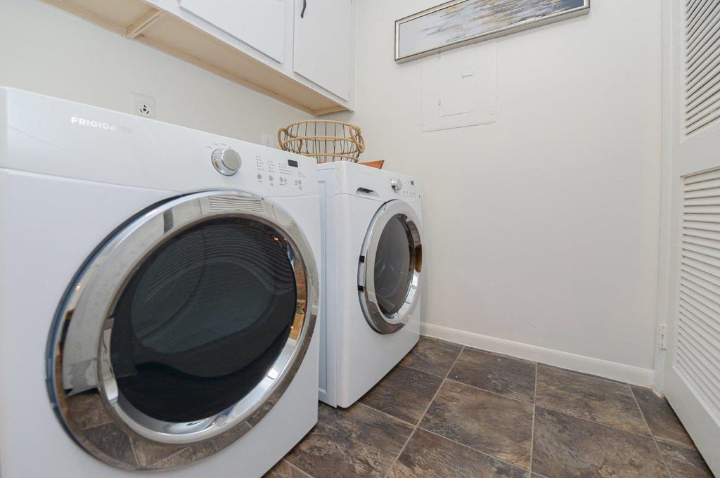 a washer and dryer in a laundry room