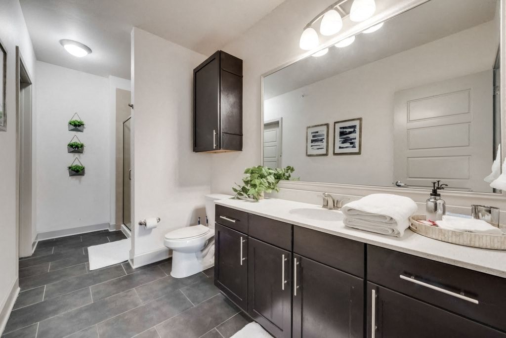 a bathroom with a sink and a toilet and a mirror