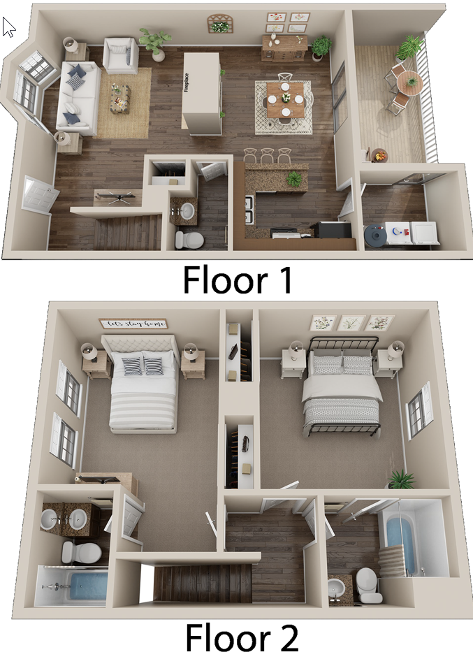 2 Bedroom 2.5 Bathroom