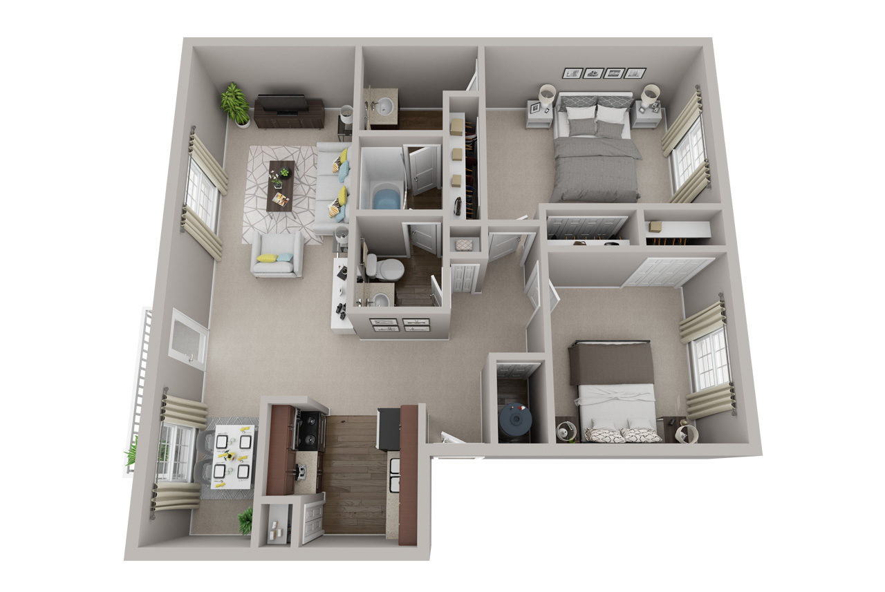 2 Bed 1.5 Bath
