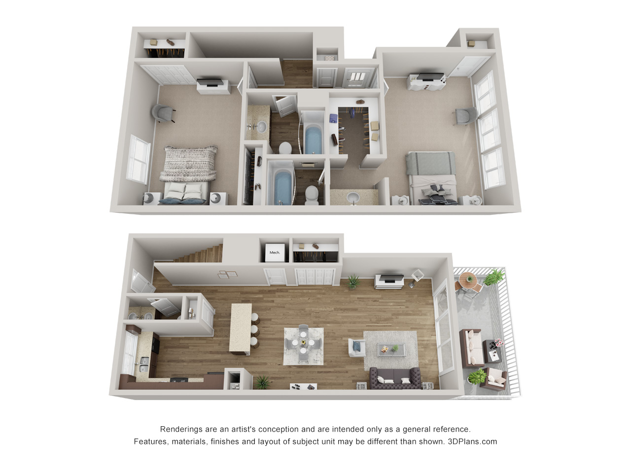 2 Bedrooms 2.5 Baths