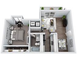 1-bedroom apartment at SomerStone Estates Apartments in Charlotte, NC