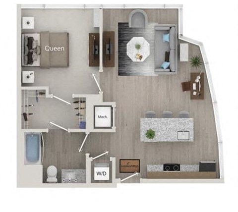 Mondrian Floor Plan at The Julian Orlando, Florida, 32801