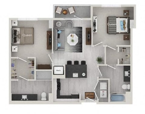 Picasso Floor Plan at The Julian Orlando, Orlando, 32801