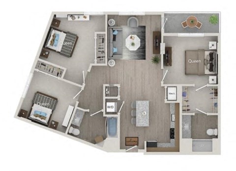 Warhol Floor Plan at The Julian Orlando, Florida, 32801