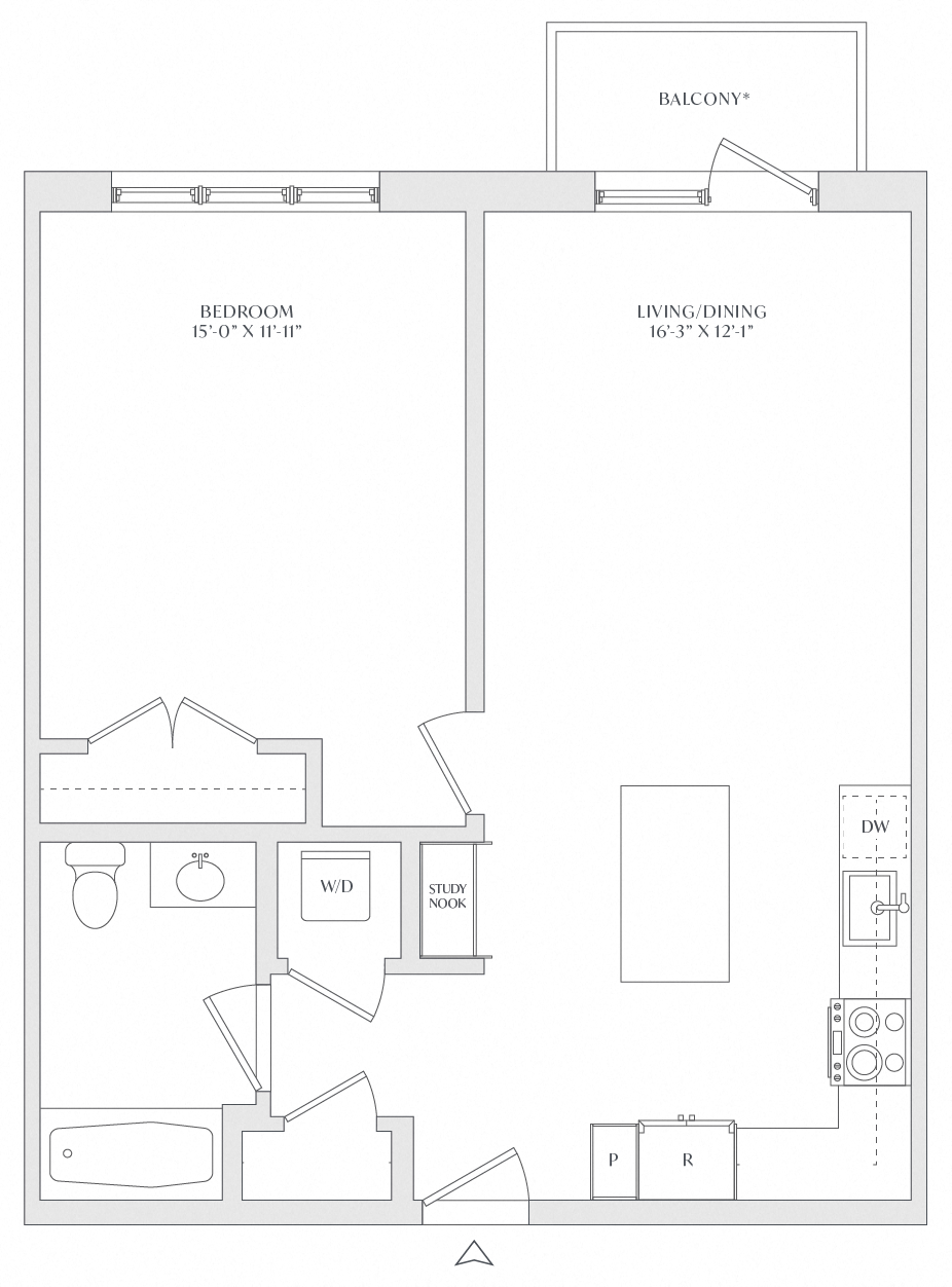1 Bed/1 Bath-A1c