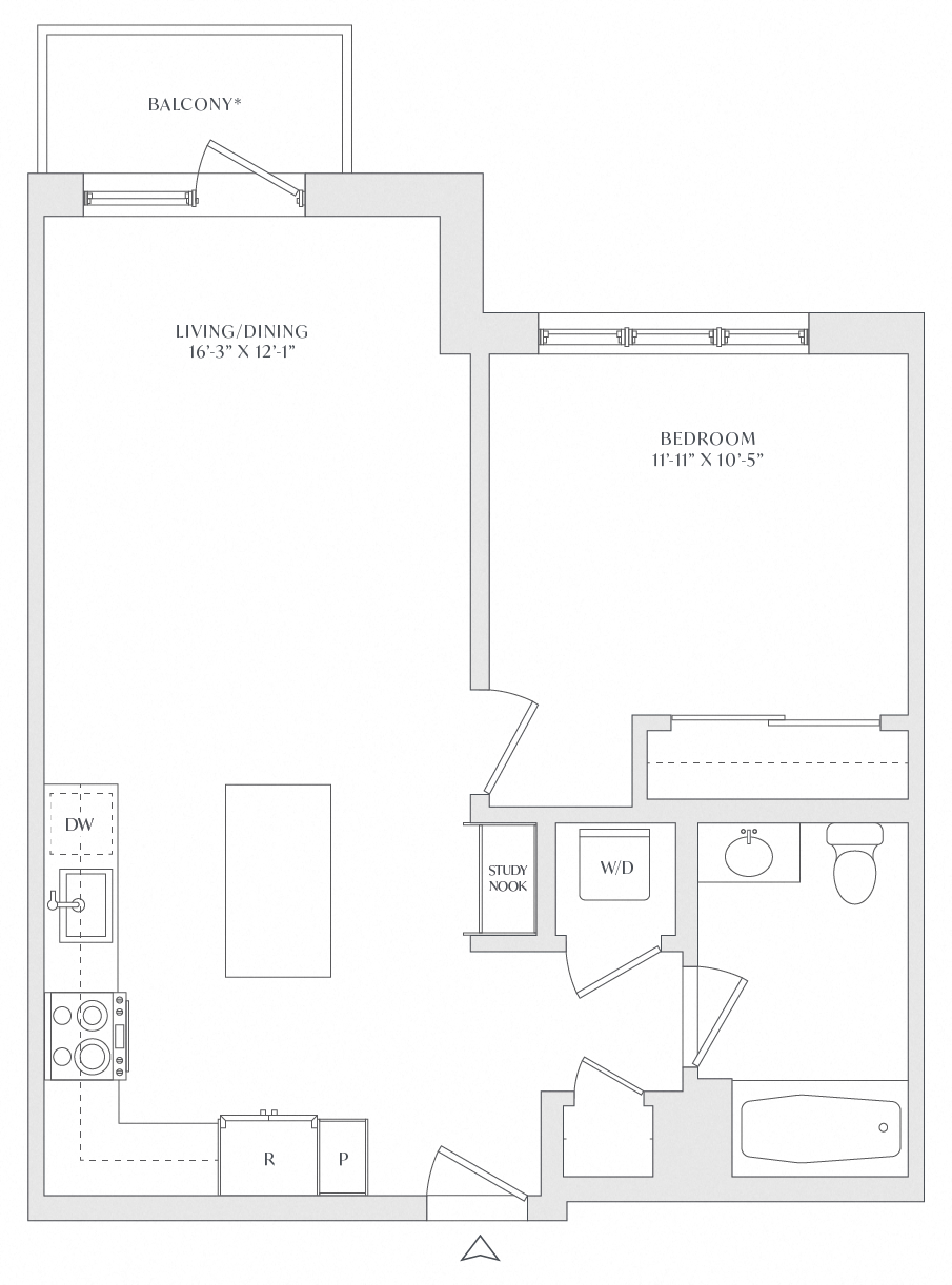 1 Bed/1 Bath-A1e