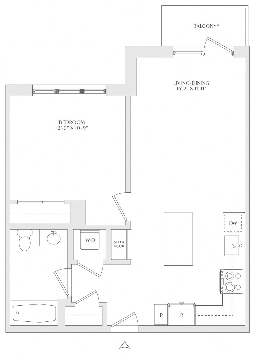 1 Bed/1 Bath-A1m