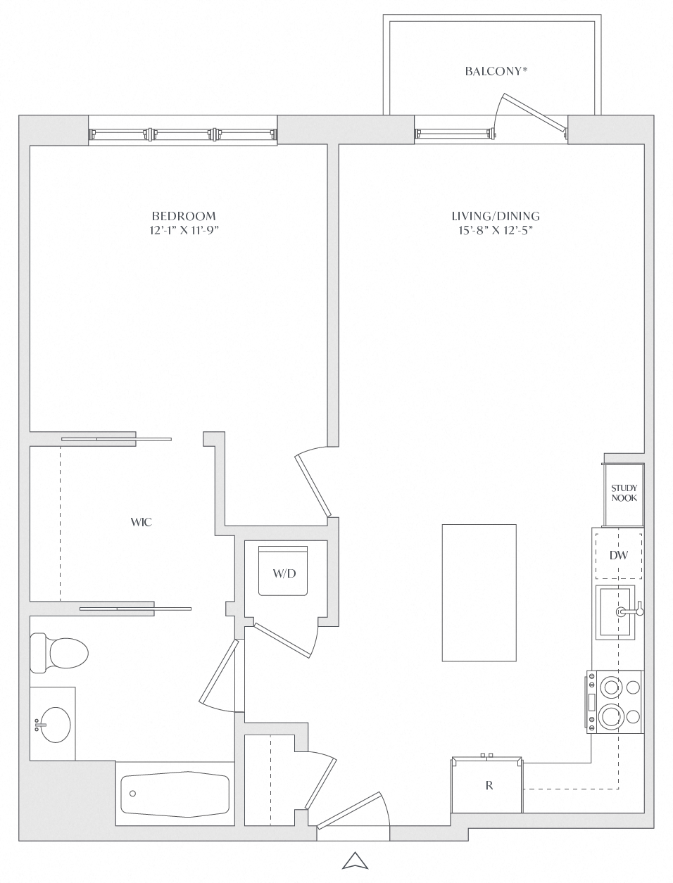 1 Bed/1 Bath-A2c