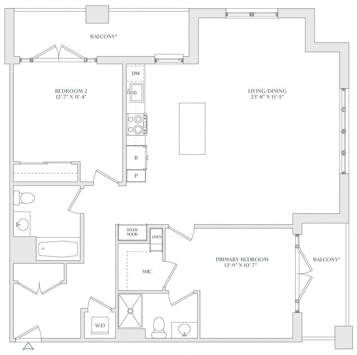 2 Bed/2 Bath-B1a