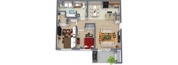 2 Bedrooms, 1 Bathroom