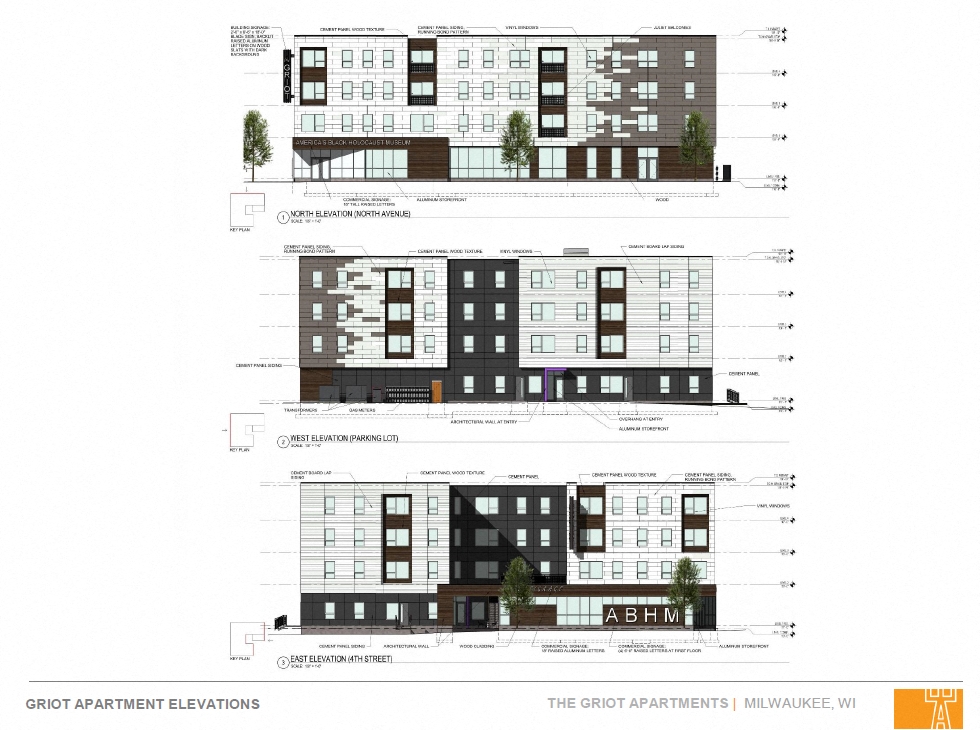 a rendering of the exterior of a building and a proposed site plan for a building