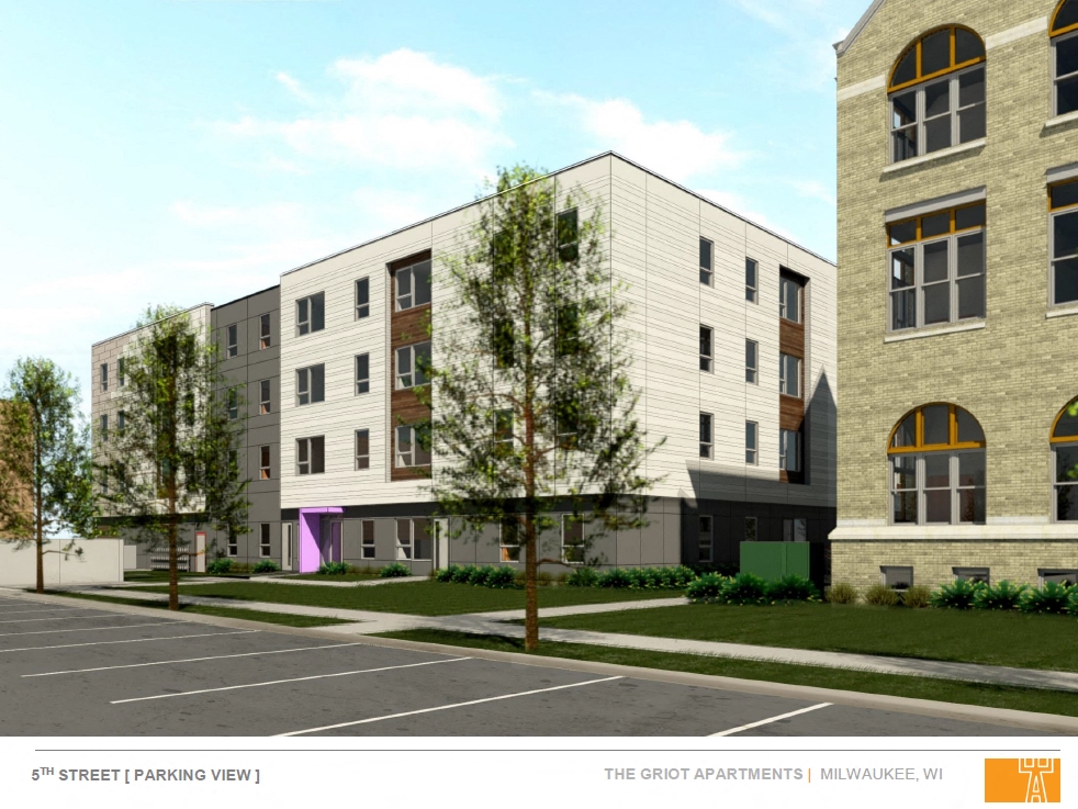 a rendering of the exterior of an apartment building